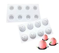 Molde de silicona con forma de frutas, manzana, fresa, cereza, melocotón, naranja, pera, molde de chocolate, para la fabricación de bombones de chocolate caliente, pasteles, mousse (melocotón)