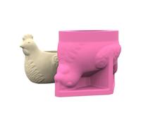 Molde de silicona con forma de gallina, molde reutilizable para hacer macetas suculentas y decoración creativa del jardín del hogar