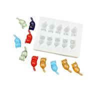 Molde de silicona con forma de gatos mentirosos pequeños y únicos, moldes hechos a mano para elaborar colgantes decorativos, dijes, acentos en miniatura para hogar, molde para gatos propensos