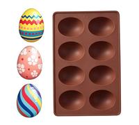 Molde de Silicona con Forma de Huevo - Molde Reutilizable de Silicona 8 Cavidades Alimentario | para Huevos de Chocolate,Para Hacer Caramelos, Pasteles, Magdalenas