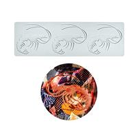 Molde de silicona con forma de langosta para chocolate, caramelos, 3D, hueca, de espina de pescado, caramelos, alimentos, cocina, alimentos, fondant (A_12 x 3.6 x 0.1 pulgadas)