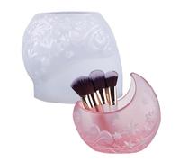 Molde de silicona con forma de luna hecho a mano, molde de resina artística, herramienta epoxi de yeso, creador de recipientes de plantas, artesanía de forma para el hogar, estudio, escuela, jardín