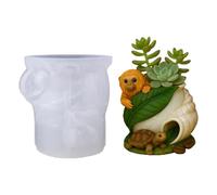 Molde de silicona con forma de mono de tortuga para fundición de resina, soporte decorativo para macetas, proyecto creativo, molde de resina de silicona para