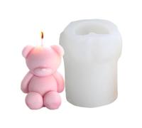 Molde de silicona con forma de oso | Molde creativo para velas perfumadas de oso, para hacer jabón de fondant de silicona para decoración de pasteles, hornear cupcakes, fácil de liberar