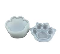 Molde de silicona con forma de pata de tigre 3D, caja de almacenamiento de herramientas para hacer yeso, moldes de resina epoxi antiadherentes, llavero rectangular, joyería para principiantes, único