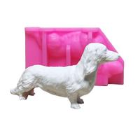 Molde de silicona con forma de perro salchicha YUPEIUKLI, molde de adorno de silicona coleccionable con forma de perro salchicha para decoración de oficinas y cafeterías