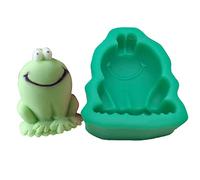 Molde de silicona con forma de rana para fondant, suministros profesionales para repostería, molde de jabón hecho a mano