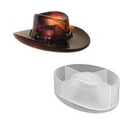Molde de silicona con forma de sombrero occidental de fácil liberación para crear bandejas de joyería únicas y artículos de manualidades, accesorios para hacer joyas, moldes de silicona
