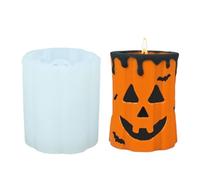 Molde de silicona con forma de vela, forma de calabaza, herramienta de elaboración de cara fantasma, kit de moldeo reutilizable para Halloween, molde de para principiantes, adultos, niñas