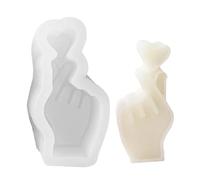 Molde de silicona con gesto de corazón - molde reutilizable para manualidades, herramienta flexible antiadherente para hacer velas, chocolate, pasteles, galletas, yeso, arcilla, proyectos de