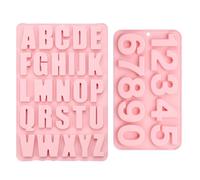 Molde de Silicona con Letras y Números,2 Piezas Molde de Silicona con Letra Lnglesa,Moldes de Chocolate Letras y Números para Hornear Pasteles Decoración Pasteles Letras Decorativas