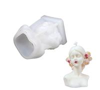 Molde de silicona con los ojos vendados para niñas con los ojos vendados, molde de silicona para retrato para decoración del hogar, moldes para resina epoxi, resina