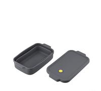 Molde de silicona con tapa, plegable, antiadherente, para hornear pan, pastel de carne, 22,5 x 12,5 x 12,5 cm, color gris