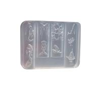Molde de silicona con tema marino para piezas de arte de manicura | Formas de coral y motivos de agua curvos, formas de ballenas y caballitos de mar, fundición de gel o resina