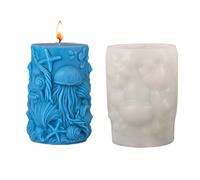 Molde de silicona con temática de criatura marina para hacer resina epoxi, jabón, chocolate, cilindros en relieve, moldes de silicona para jabón de criatura
