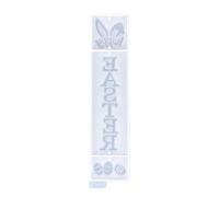 Molde de silicona con texto en inglés "Happy Easter Letter Word" con orejas de conejito y agujero para colgar, para decoración de pared, suministros de fiesta de Pascua