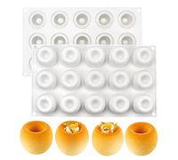 Molde de silicona cóncavo convexo con 15 agujeros para tartas, helados, chocolate, magdalenas, moldes para hornear magdalenas, moldes para decoración de pasteles, moldes de silicona