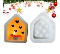 Molde de silicona Craft House, moldes de silicona para el hogar, moldes de silicona para velas pequeñas - Moldes de jabón antiadherente reutilizables de yeso Moldes de resina para jabón