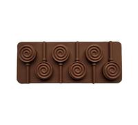 Molde de silicona de 6 cavidades de forma redonda para piruletas de caramelo y chocolate