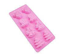 Molde de silicona de 8 cavidades para pastel de chocolate con diseño de árbol de Navidad y Papá Noel