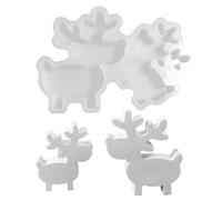 Molde De Silicona De Alce | Moldes Para Velas Navideñas De Alce | Molde De Silicona Flexible Antiadherente Para Manualidades De Yeso Cemento Epoxi Decoración Del Hogar | Elaboración De Velas Jabón