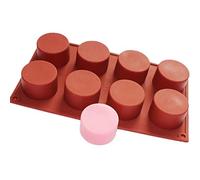 Molde de silicona de Allforhome, 8 cavidades cilíndricas, para jabones DIY o cupcakes