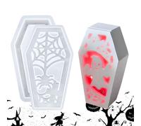 Molde de silicona de ataúd - molde de fusión de resina espectral, molde gótico de la pantalla | Halloween hecho a mano para mesa de comedor baño estudio dormitorio estante espeluznante decoración pe