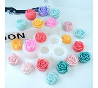 Molde de silicona de bricolaje en uno para velas aromáticas florales, que diferentes formas de rosas, peonías, etc., adecuado para hacer adornos como jabón, arcilla de resina y yeso