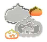 Molde De Silicona De Calabaza | Moldes de Silicona para Calabaza de Halloween,Elaborador De Velas Reutilizable Para Decoración De Ventanas Casas Encantadas Estantes Exteriores Luces LED