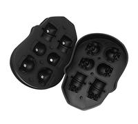 Molde de silicona de calavera 3D bandeja de hielo BPA no tóxico a prueba de fugas duradera para hornear una barra de fiesta de cocina de hielo negro 125x182x41 mm 2pcs
