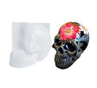 Molde de silicona de calavera 3D | Moldes de fundición de resina de esqueleto,Molde epoxi para fundición de resina, jabón, velas, chocolates, suministros para fiestas de Halloween
