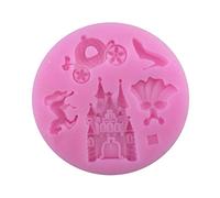 Molde de silicona de Cenicienta - Molde DIY para fondant de chocolate con castillo de carro de calabaza de 5 cavidades