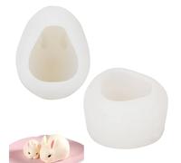 Molde de silicona de conejito de Pascua 3D, 2 uds., molde decorativo para pasteles de arcilla de resina de conejo para hornear pastel de mousse con forma de conejo (Transparente pequeño)