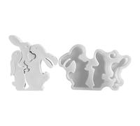 Molde De Silicona De Conejito De Pascua, Moldes Con Forma De Conejito | Molde De La Familia De Conejitos - Moldes De Silicona De La Familia De Conejos, Molde De Yeso De Pascua Con Diseño De Abrazo De