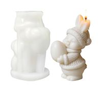 Molde de silicona de conejito - Molde de conejo de Pascua de silicona | Fundición de jabón para la decoración del hogar, Bu-nny Home Table Centerpiece For Holiday, Cumpleaños, Oficina, Habitación