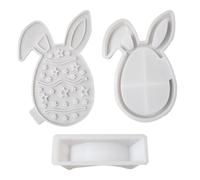 Molde De Silicona De Conejo De Pascua,Artesanía De Decoración De Huevo De Conejo Con Yeso | Molde Para Resina | Para Centro De Mesa De Decoración Para Bodas Fiestas En Hogar Habitación Y Cena
