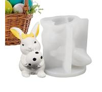 Molde de Silicona de Conejo de Pascua,Manualidad Artesanal Decorativa 3D En Cemento,Molde Para Jabón De Resina Con Conejito Sosteniendo Huevo De Pascua - para Boda, Fiesta, Vacaciones, Cena, Mesa, Sal