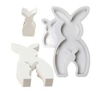Molde De Silicona De Conejo De Pascua | Manualidad De Cemento Artístico De Conejo - Molde Para Resina De Fundición,para Decoración de Mesa en Bodas Fiestas y Hogar