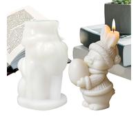 Molde de silicona de conejo, figura 3D de conejos para decoración del hogar, molde de huevos de Pascua de silicona para velas, para vacaciones, cumpleaños, oficina, escritorio, habitación, escuela