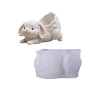 Molde De Silicona De Conejos De Uso Múltiple Para Moldeo De Resina Cemento Artesanía Contenedores Decorativos Y Creación De Tarros De Conejo De Silicona Mold
