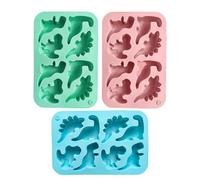 Molde de silicona de dinosaurio | 3 piezas bandeja dinosaurio adorable antiadherente 8 cavidades | Moldes de Animales de Silicona | para Galletas, Cubitos de Hielo y de Cumpleaños