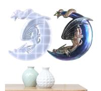 Molde De Silicona De Dragón - Diseño De Criatura De Luna Alada, Modelo De Fusión Reutilizable | Herramienta Creativa Para Crear Decoraciones Para El Hogar, Para Hacer Obras De Arte C