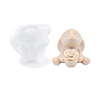 Molde de silicona de fácil liberación con forma de oso/conejos, moldes para estatuas, adecuado para varios materiales, herramienta de fabricación de joyas