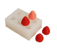 Molde De Silicona De Fresa, Molde Para Hornear Con Forma De Fruta 3D | 6,9x3,8x3,4cm Moldes Antiadherentes 79g | Perfecto Para Dulces Hechos A Mano, Jabón De Chocolate Y Velas Aromáticas De Fre