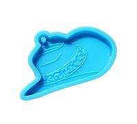 Molde de silicona de fundición de resina con diseño de sombrero de equitación para mujer, llavero decorativo para joyería