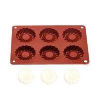 Molde de silicona de galletas: bandeja para hornear antiadherente de 6 cavidad para chocolate, dulces, budín | Excelencia para hornear sin esfuerzo Pan con golosinas flexibles, horno de postres, conge