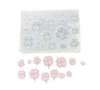 Molde de silicona de grado alimenticio con forma de hierba de cuatro hojas para accesorios de joyería de resina, acabado reflectante, molde de silicona con forma de hierba de fácil liberación para