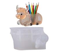 Molde de silicona de | Highland Cow Decoración de mesa Molde de fundición - Decoración 3D Linda Forma para Jardín Halloween Césped Escuela Guardería Salón de Navidad