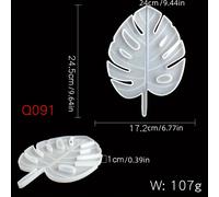 Molde de silicona de hoja compatible con resina epoxi, , yeso y arcilla - Bandeja de manualidades DIY con , para hacer, moldear jabón, con resina (9.44in/24cm)