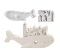 Molde De Silicona De - Juego De Decoración De Casa De Criatura Marina De 8 Pulgadas | Herramienta De Yeso De Fundición De Resina Flexible, Mini Molde De Arcilla De De Animales 3D Para A